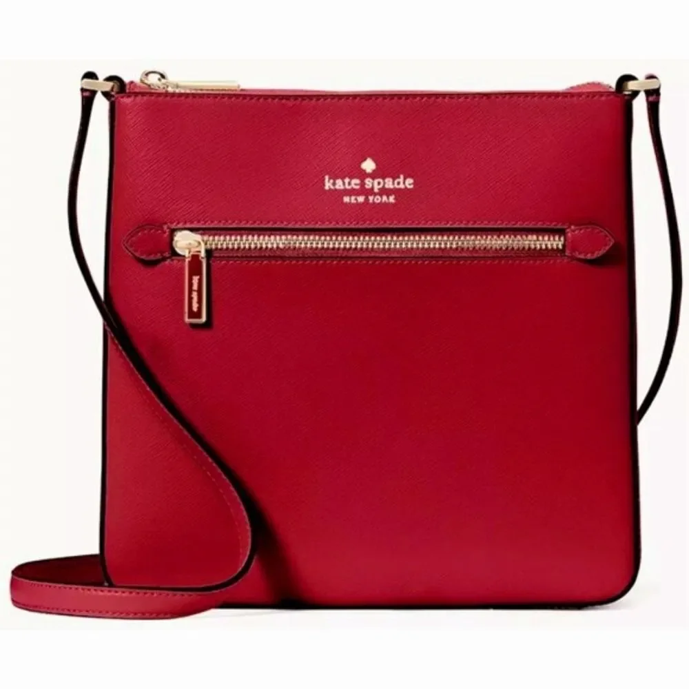 Kate Spade Sadie North South Designer Red Crossbody Purse Bag